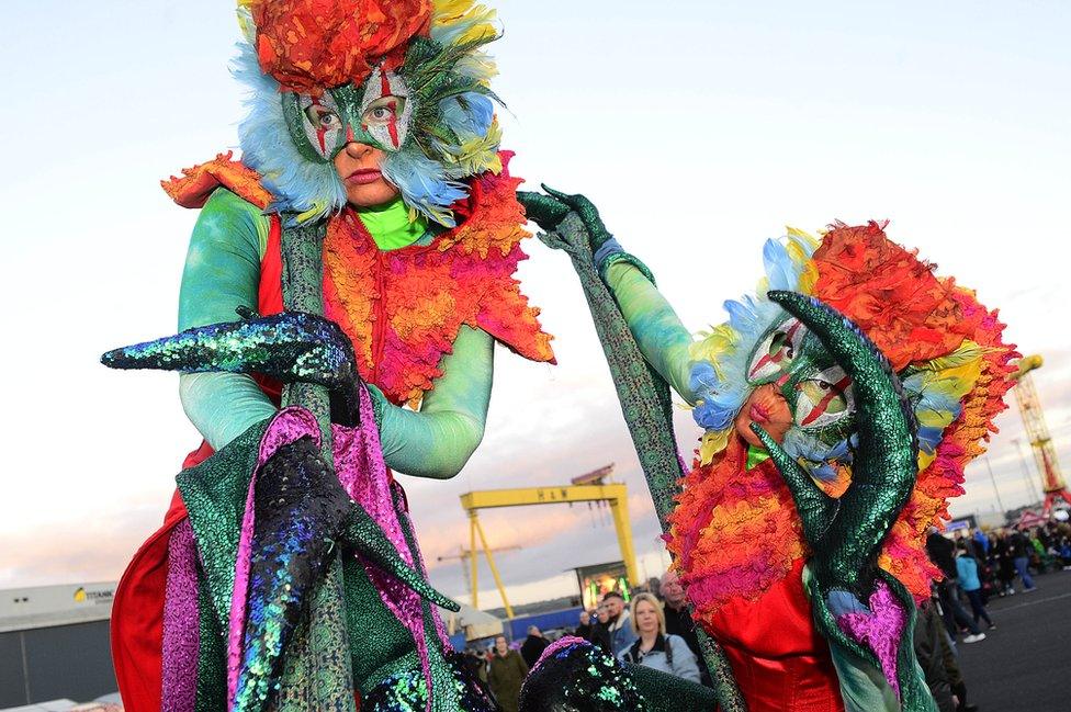 Performers at the Halloween Monster Mash in Belfast