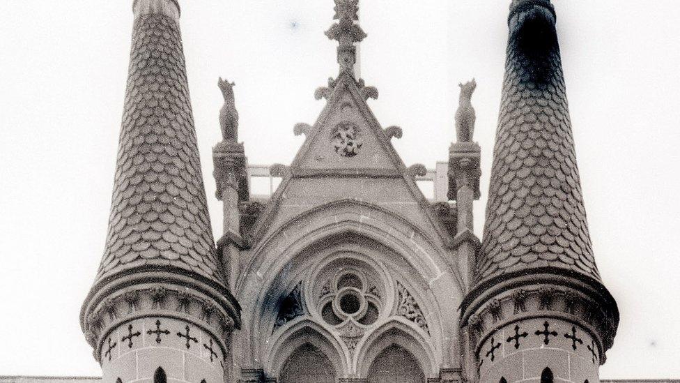 The dogs when they were on top of Inverness Town House