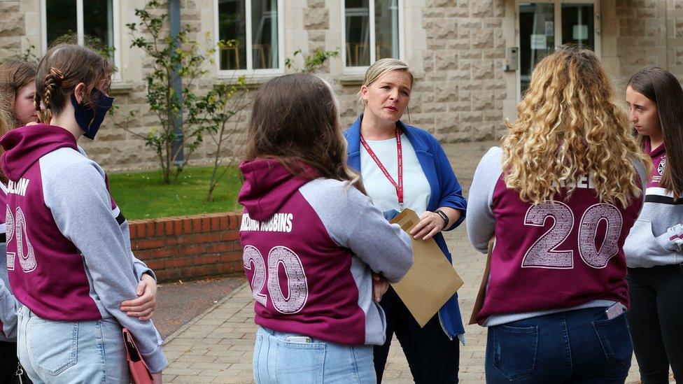 Pupils from St Dominic's Grammar School for Girls received their exam results on Thursday