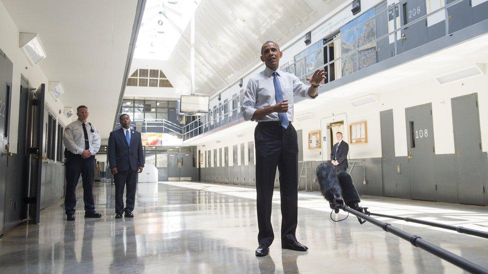 President Obama at a federal prison