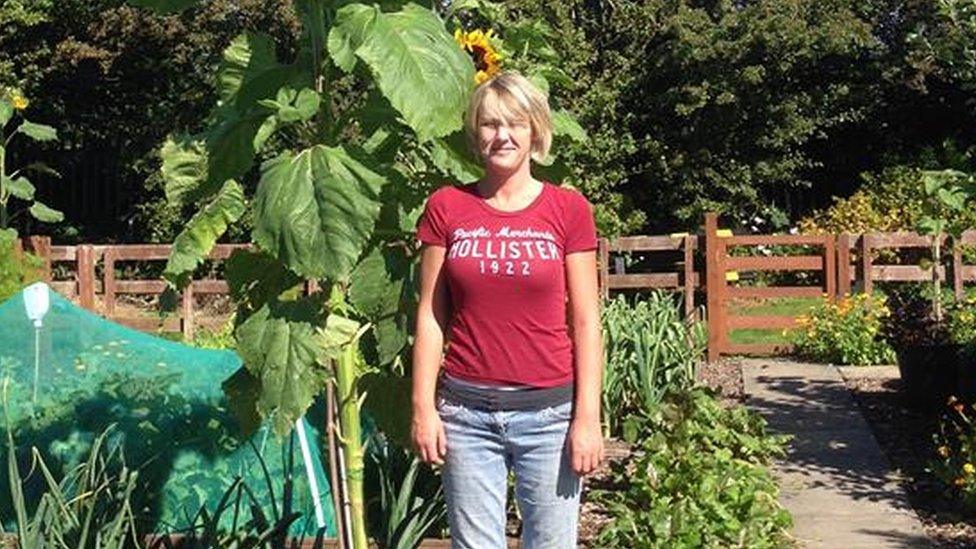 Aimie Ellis in her allotment