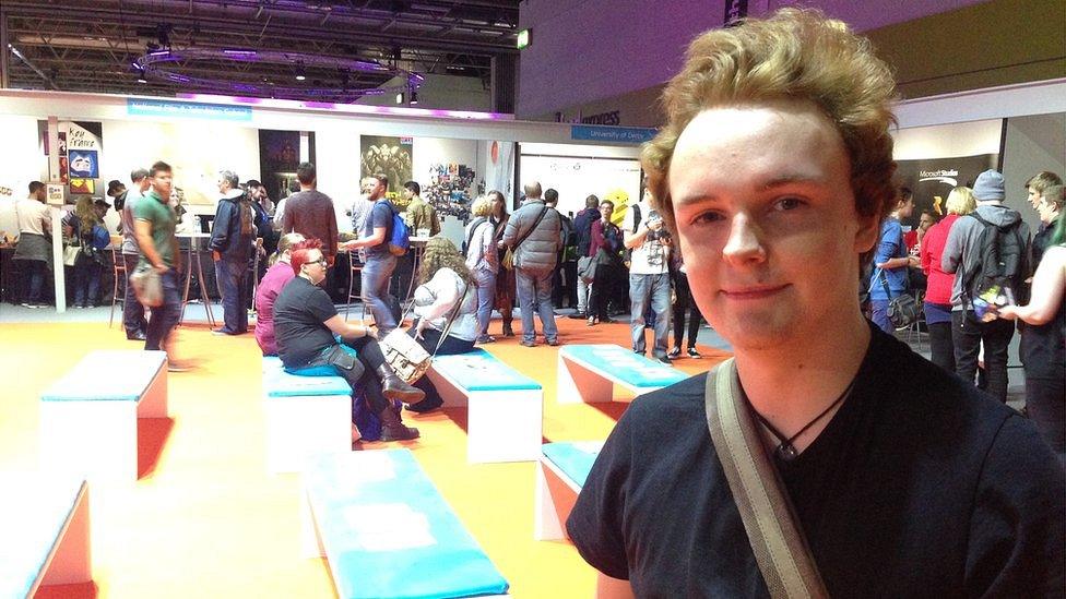 Twenty-year-old Sam at EGX gaming event
