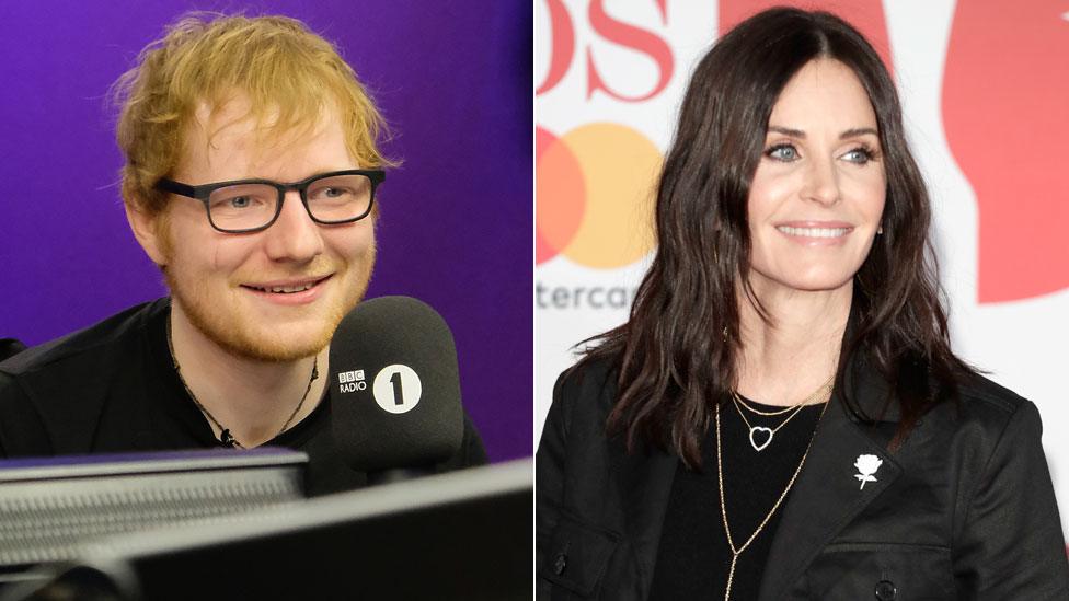 Ed Sheeran and Courteney Cox