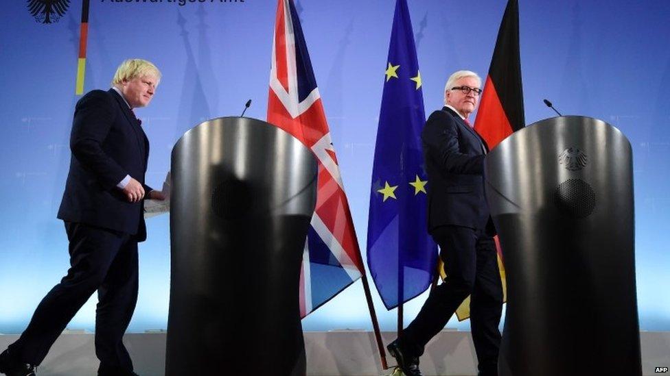 Boris Johnson with his German counterpart Walter Steinmeier