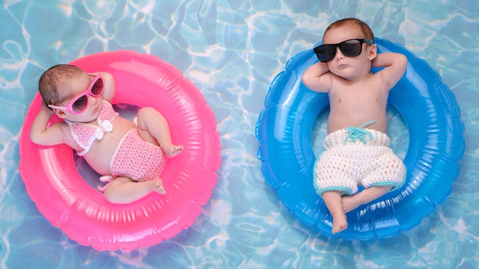 Babies in swimming pool