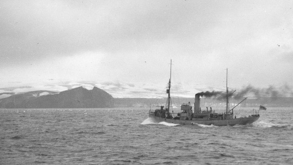 Ship on way to Antarctic Peninsula