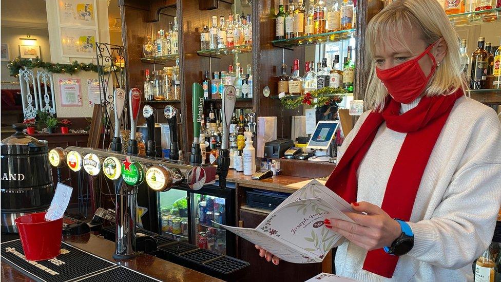 Anna Christopherson in her bar.