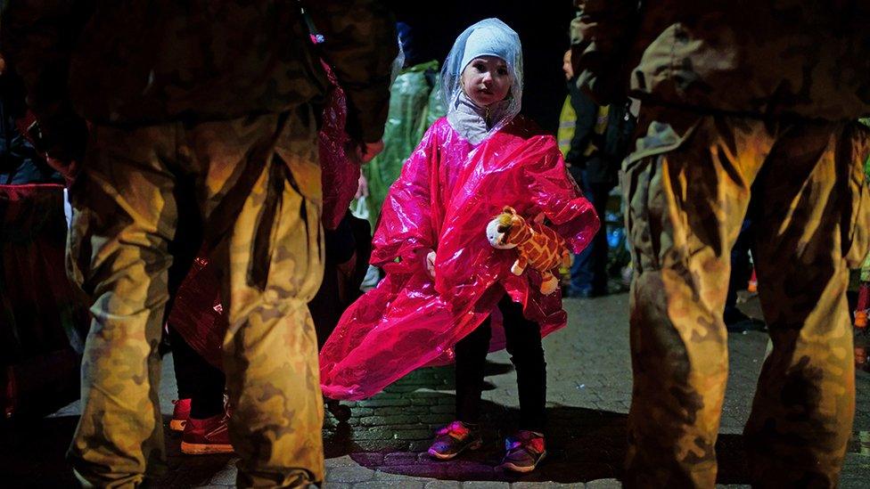 Ukrainian child at Polish border