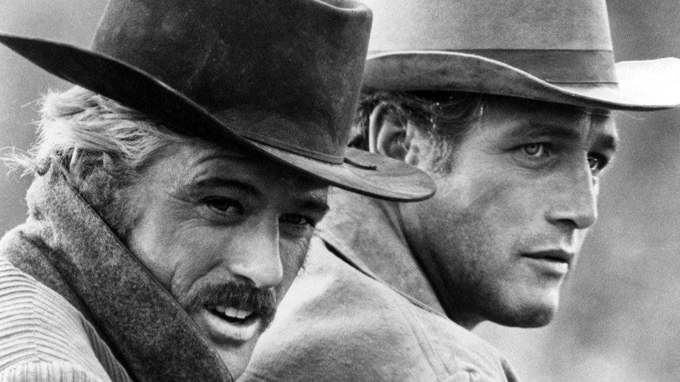 Butch Cassidy played by Paul Newman (R) and the Sundance Kid played by Robert Redford (L) in a scene from the movie 'Butch Cassidy And The Sundance Kid'