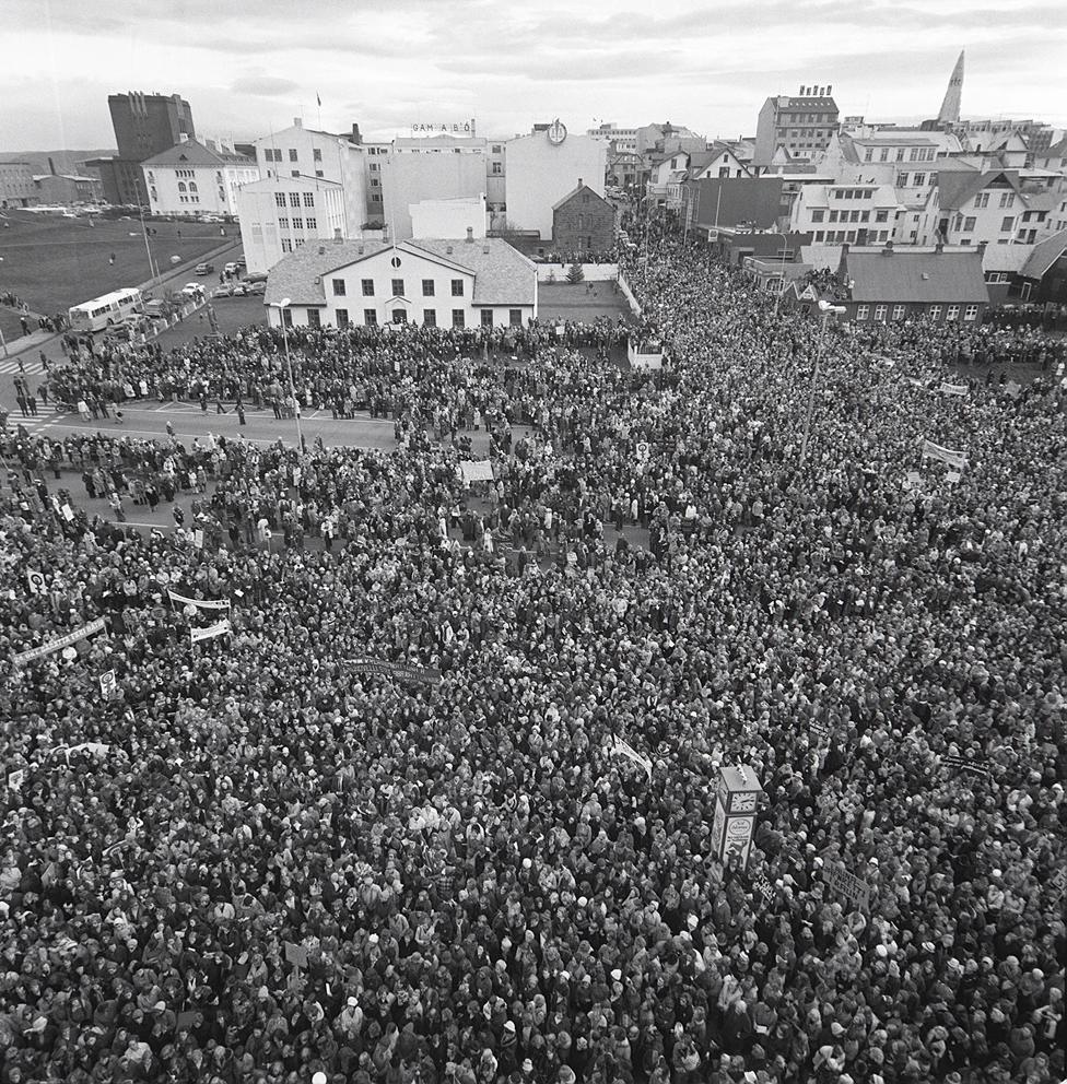 Crowd in Reykjavik