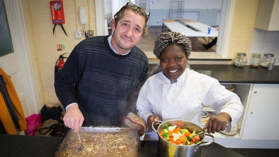 Volunteers doing some cooking at a community centre via Timebanking UK