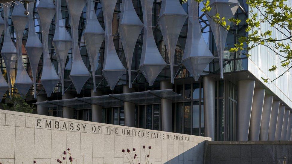 Exterior of the US Embassy in Nine Elms, on 7th July 2018, in London, England.