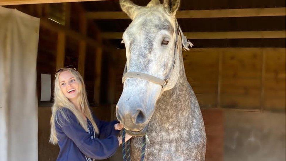 Lissie Harper with police horse