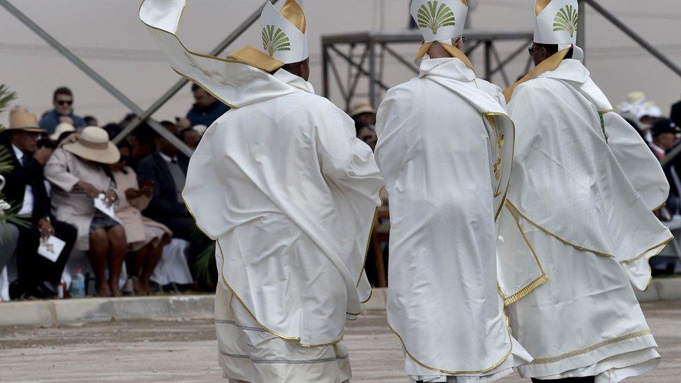 Bishops at the Pope's mass in Madagascar