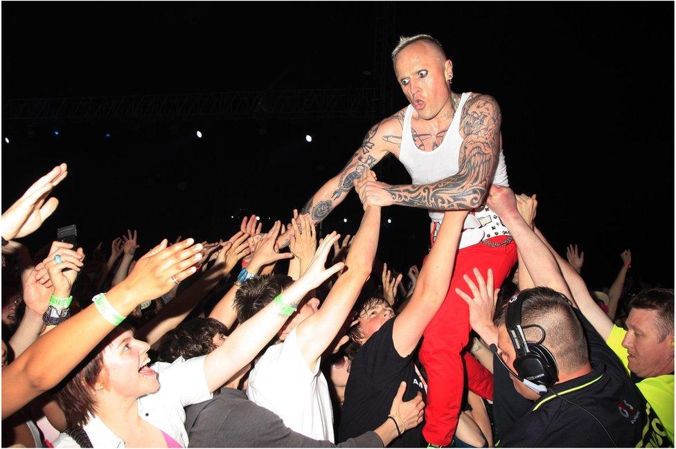 Prodigy performing on the Main Stage during Radio 1 Big Weekend at Lydiard Park in Swindon, 2009