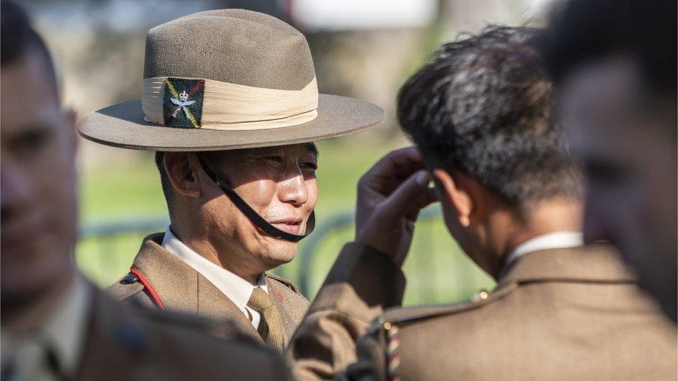 Gurkhas from the Army also took part in celebrations