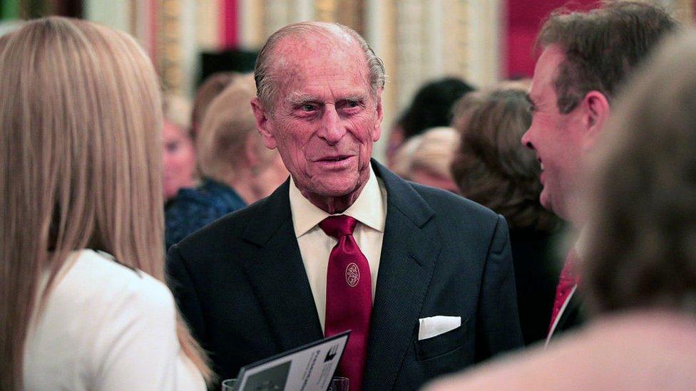 Prince Philip, Duke of Edinburgh speaks to guests during a reception for The Queen Elizabeth Prize for Engineering at Buckingham Palace on 26 Oct, 2015