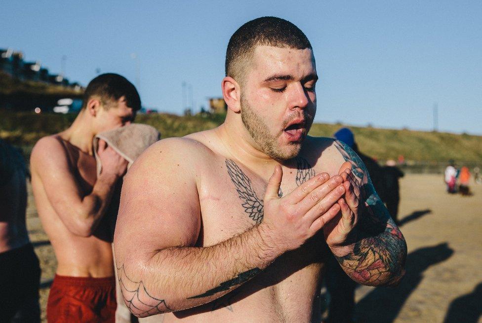 Tynemouth Boxing Day dip participant 2016