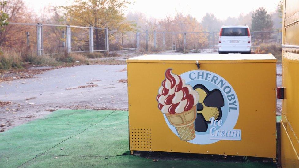 A snack and souvenier shop in the Chernobyl exclusion zone