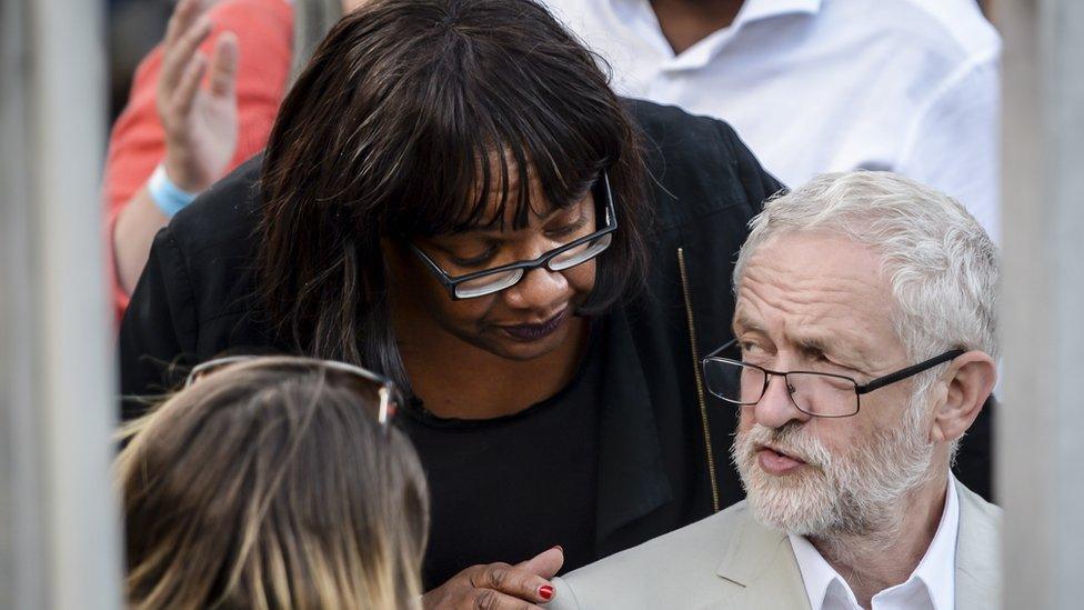 Diane Abbott and Jeremy Corbyn