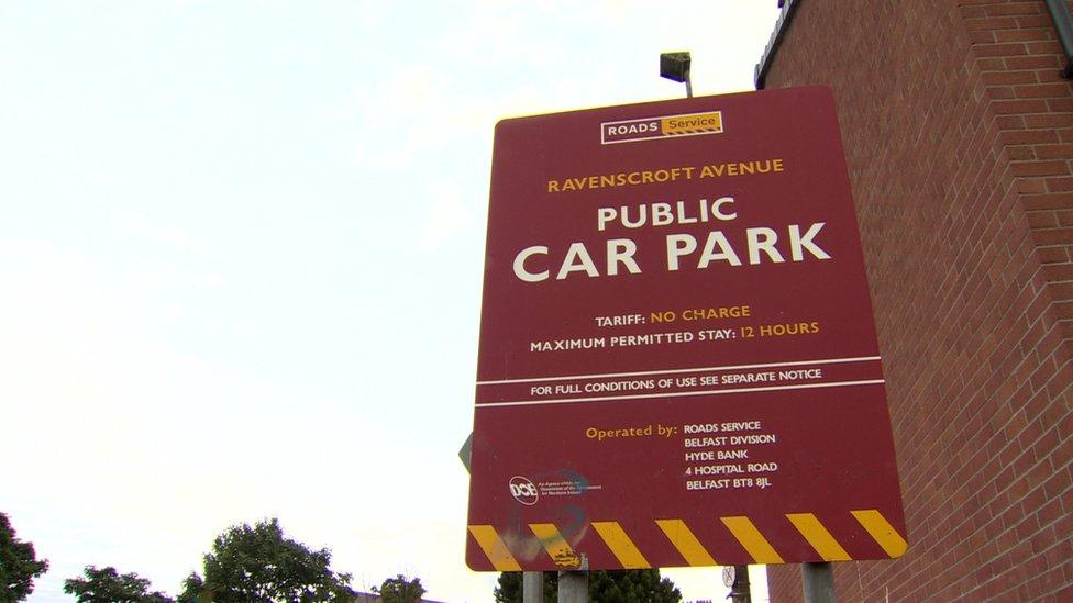 Public car park sign on Upper Newtownards Road