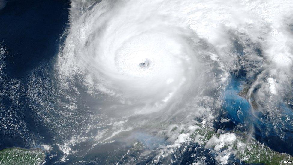 Satellite image of a hurricane