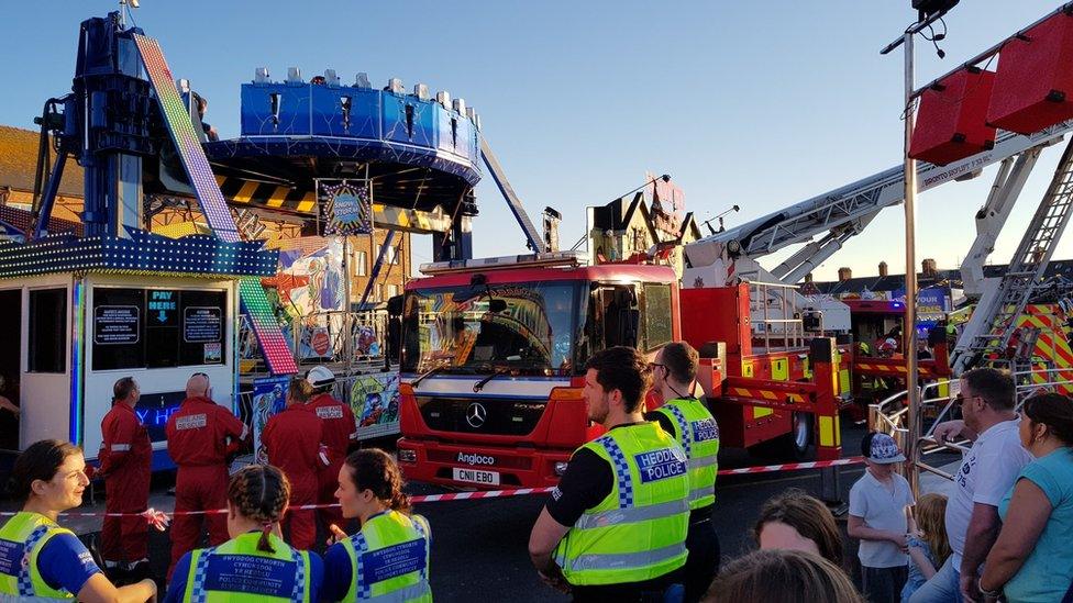 People stuck on a Barry Island fairground ride