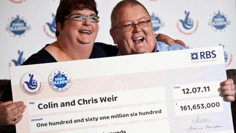 Chris and Colin Weir pose for picture after winning a record £161m in the Euromillions in July 2011