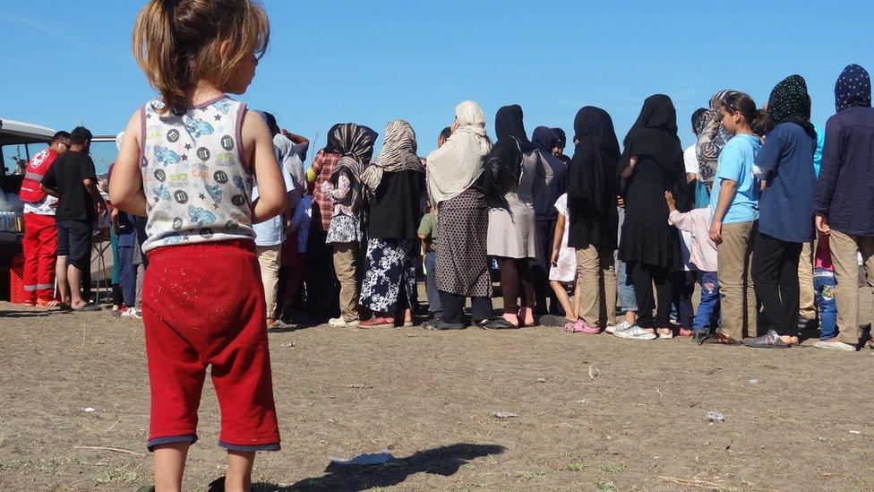 Horgos refugee camp on the Serbian border with Hungary