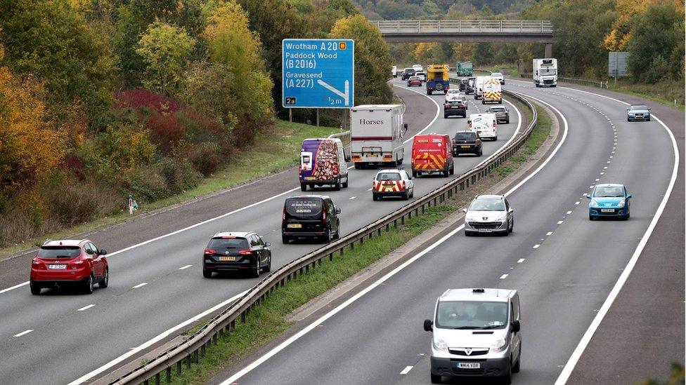 The M26 near Wrotham in Kent