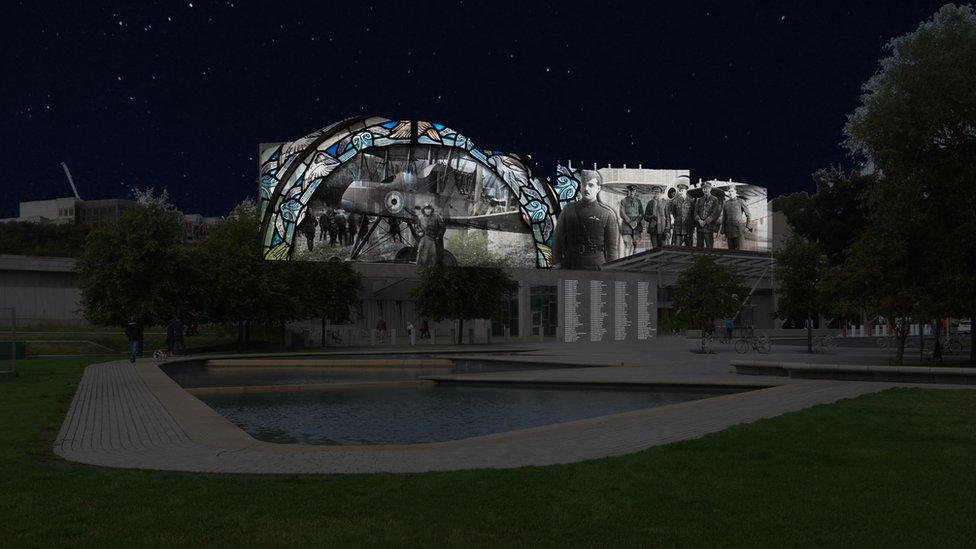 Artist's impression of projection on Holyrood building