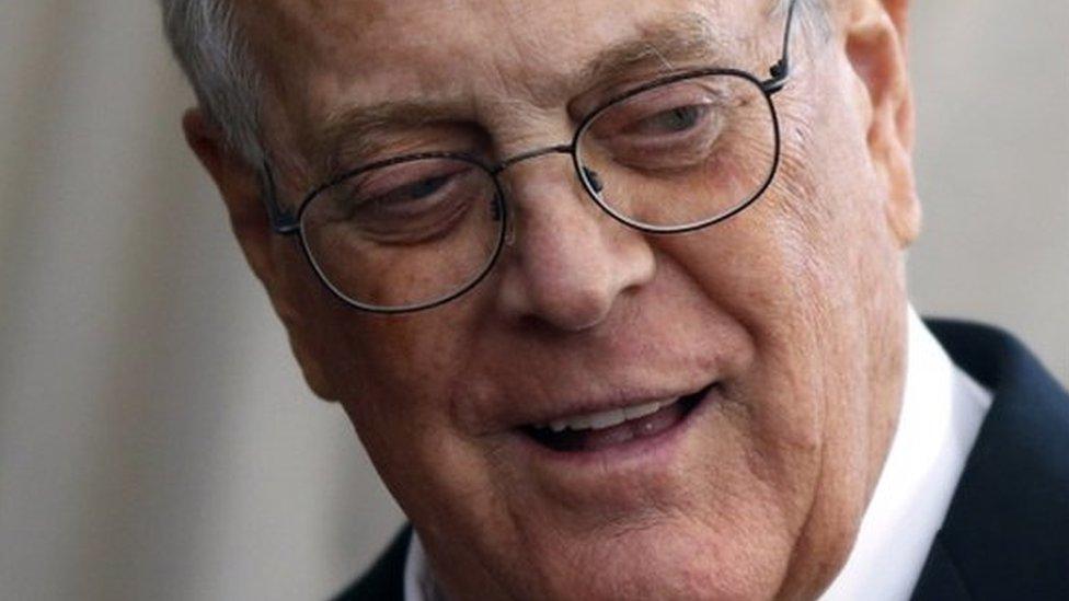 David Koch attends an art gala opening in 2015