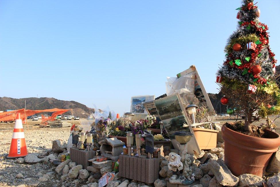 The shrine to 77 Bank employees in Onagawa