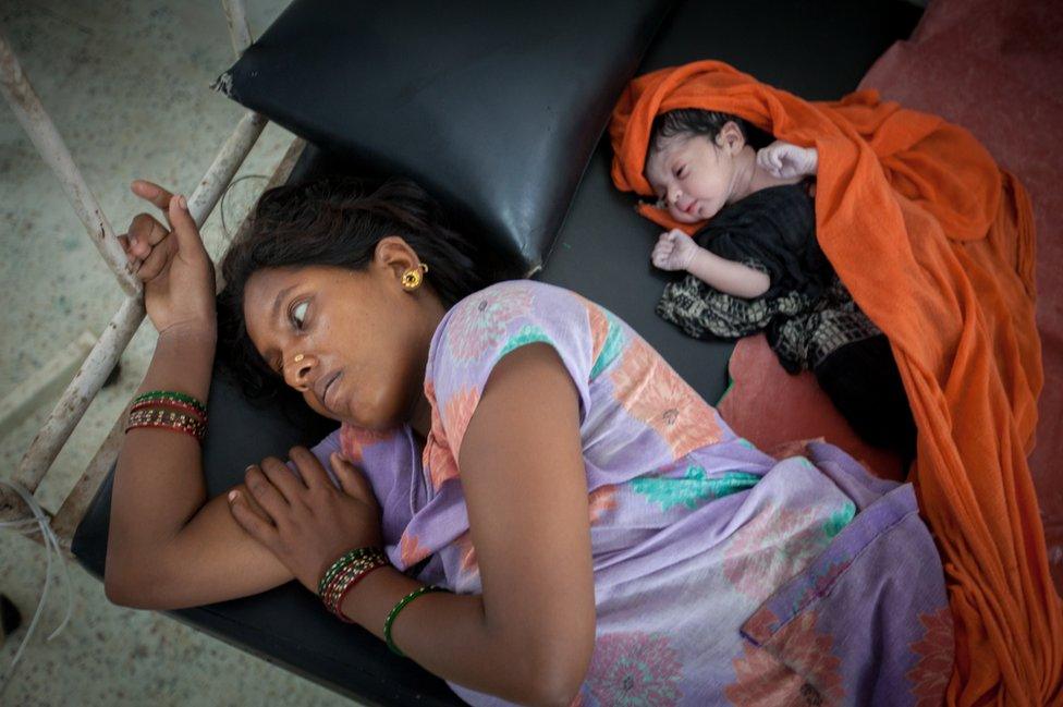 At her home in Banke region, Choti, 25, along with her son