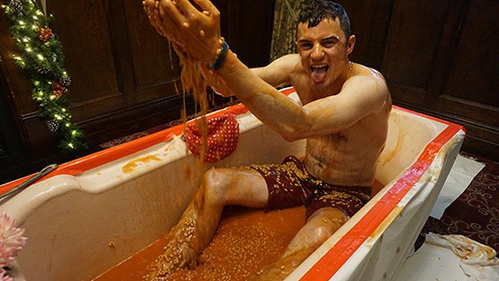 Baked bean bath