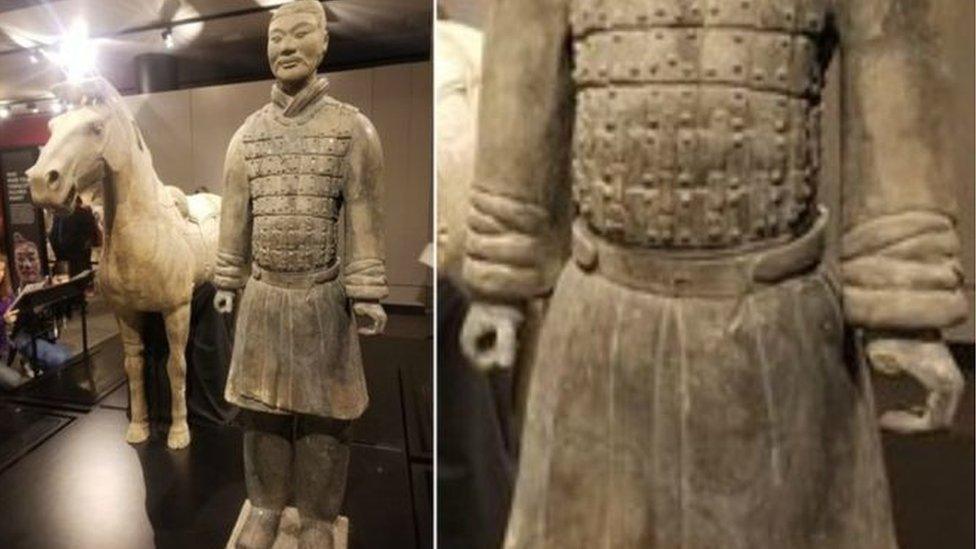 A Terracotta warrior missing a digit