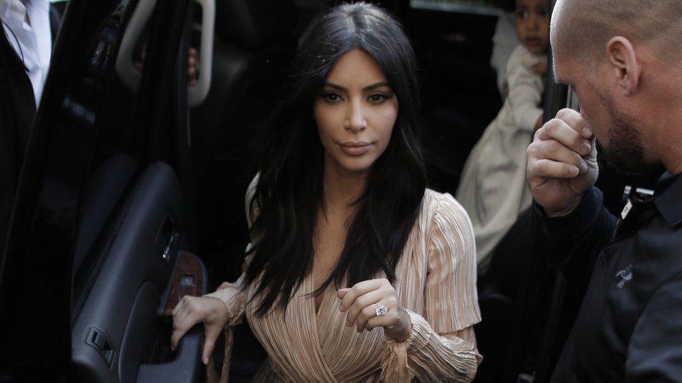 Kim Kardashian with her husband Kanye West and daughter North, at Jerusalem's Old City for a reported baptism ceremony of their child, 13 April 2015