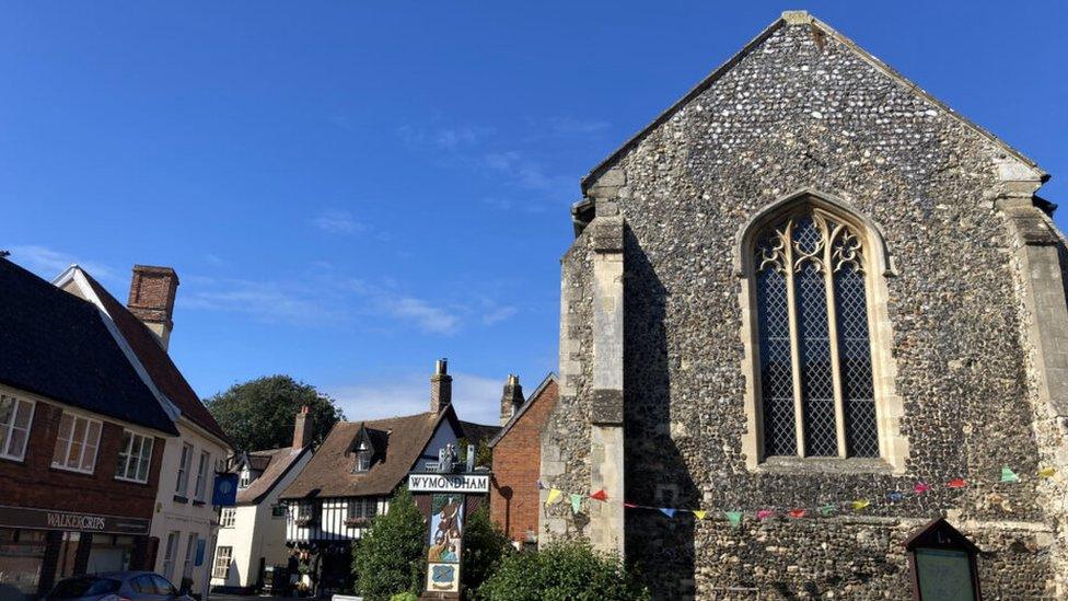 The outside of Becket's Chapel, Wymondham, Norfolk