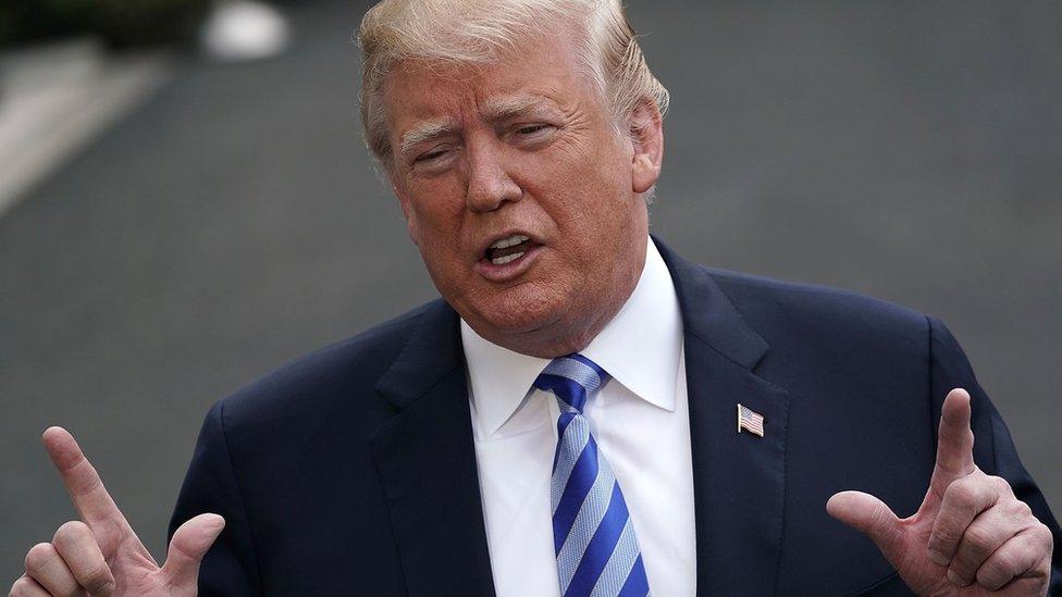 US President Donald Trump speaks to the media 4 May 2018 in Washington DC