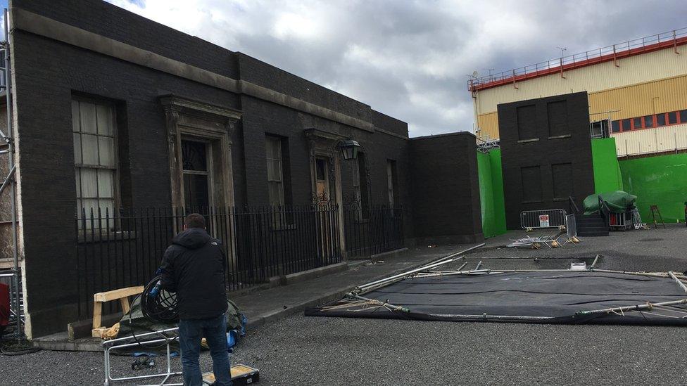 A set of Downing Street being constructed