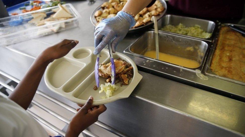 School meal being served