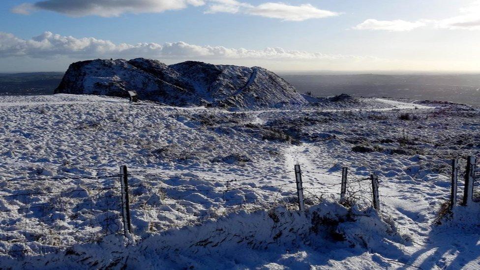 The picturesque scene on McArt's Fort, Cave Hill, North Belfast