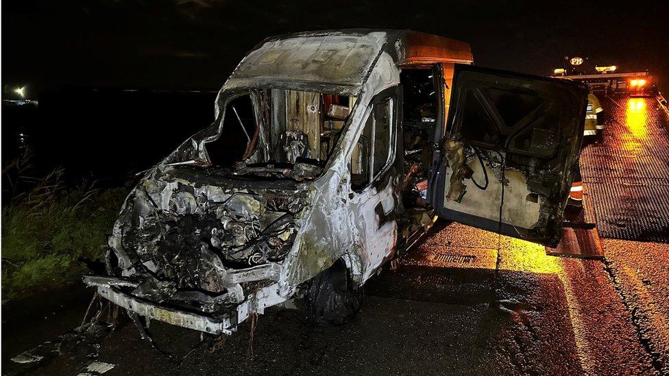 Burnt out van