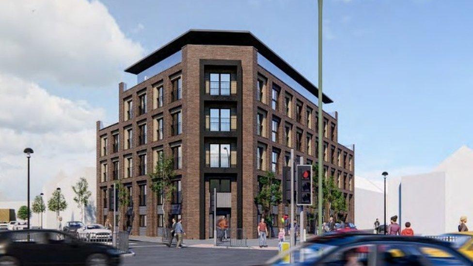 Artist's impression of new flats