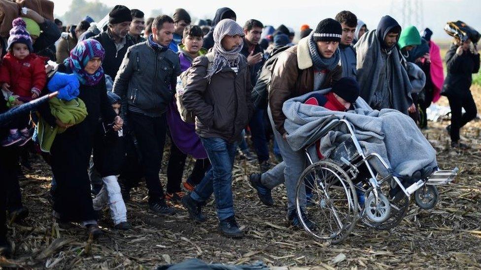 Migrants in Slovenia. Photo: October 2015