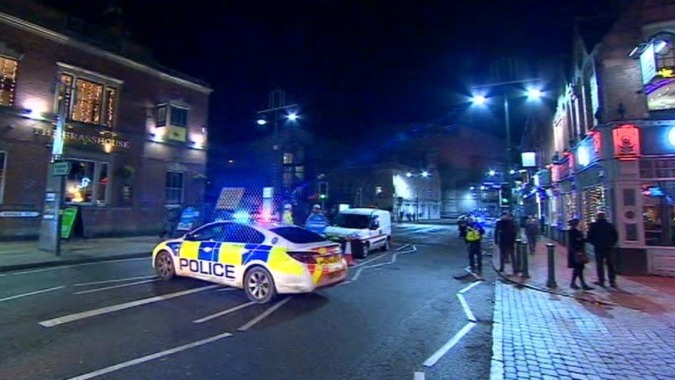 The police cordon on Broad Street