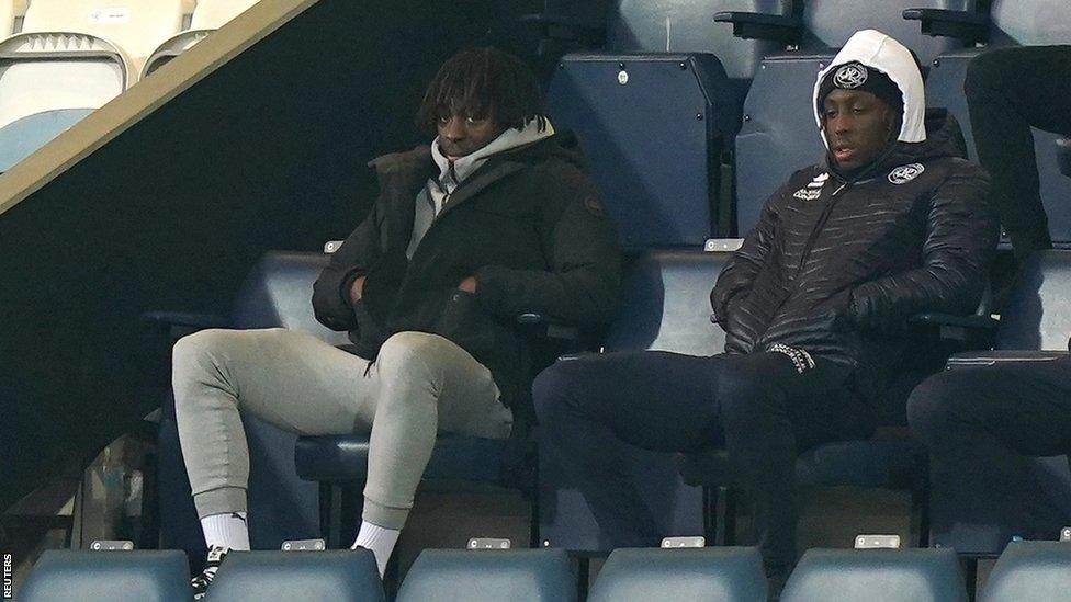 Eberechi Eze in the stands at Loftus Road