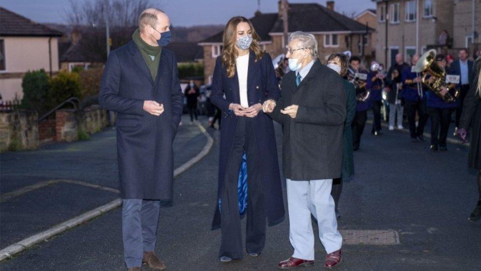 Prince William and Kate Middleton with Len Gardner