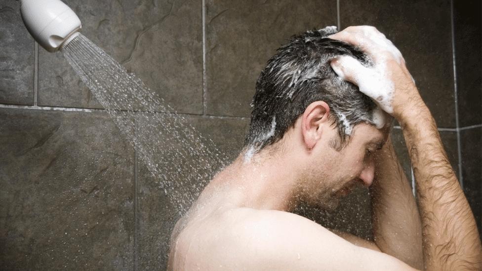 Man in shower