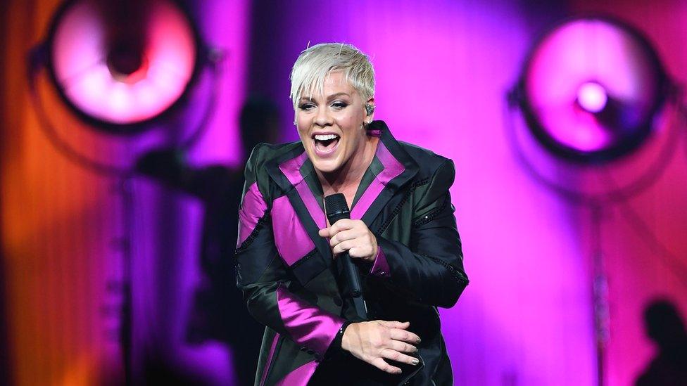 Pink on stage